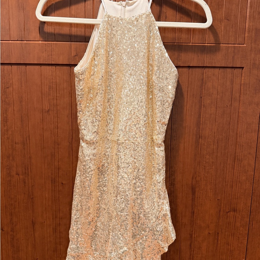 Lulu's Gold Sequin Mini Dress